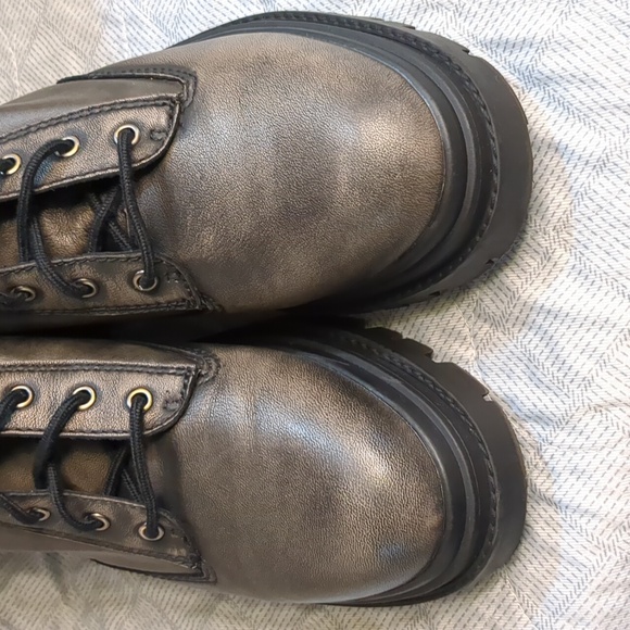 Aldo Metallic Brown Women's Combat Boots - Picture 7 of 16